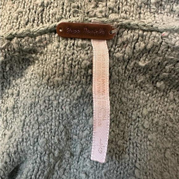 Free People Found My Friend Nubby Knit Hoodie Sweater Green- L - Picture 5 of 8